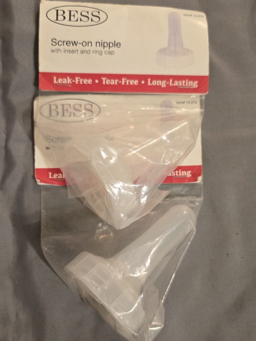 BESS Screw-On Nipple Replacement - Clear Plastic